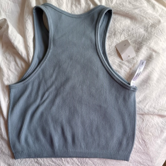 Love Tree Blue Ribbed Tank - Picture 2 of 3